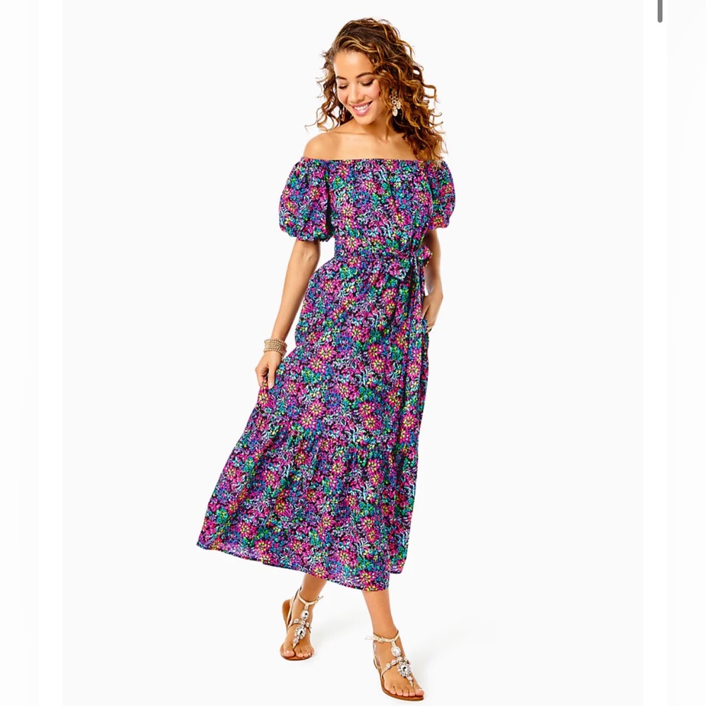 Tamie off the shoulder cotton midi dress
